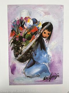 Unframed Art Print Titled A Beautiful Burden by by Ted DeGrazia.  18 x 14"