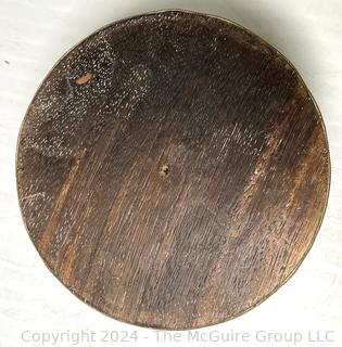 Round Dome Lid Carved Box with Gilt Decoration