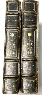 Two (2) Volume Set of The Adventures of Gil Blas of Santillane. Translated from the French . By T. Smollett, M.D. To which is prefixed a memoir of the author The Adventures of Gil Blas of Santillane. Translated from the French by T. Smollett, M.D. and Thomas Roscoe. Illustrated by George Cruikshank  1833