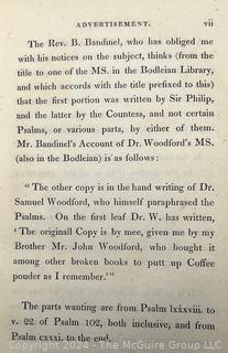Leather Bound Copy of The Psalmes of David Translated Into Divers and Sundry Kindes of Verse, 1823