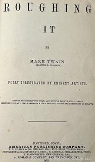 "Roughing It" by Mark Twain 1872 Illustrated Edition.  Leather Covers.  Published by American Publishing Company. Issued for Subscription Only and Not For Sale in Bookstores  