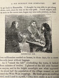 "Roughing It" by Mark Twain 1872 Illustrated Edition.  Leather Covers.  Published by American Publishing Company. Issued for Subscription Only and Not For Sale in Bookstores  