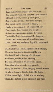 Red Leather Bound Poems by William Cowper, of the Inner Temple, Esq. Published by J. Johnson, London, 1808, Volume II