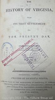 The History of Virginia, from Its First Settlement to the Present Day, Volumes I-II by John Burk