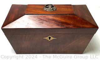 English Regency Mahogany Sarcophagus Tea Caddy Box