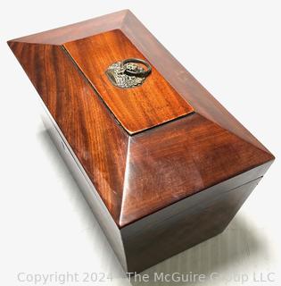 English Regency Mahogany Sarcophagus Tea Caddy Box