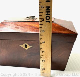 English Regency Mahogany Sarcophagus Tea Caddy Box