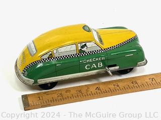 Vintage Walt Reach Toys by Courtland Green & Yellow Checker Cab wind-up