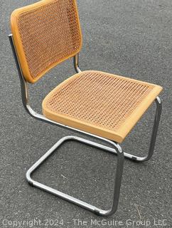 Mid Century Cane and Chrome Chair Possibly Marcel Breuer Italian Cesca 