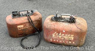 Two (2) Vintage 5 - 6 Gallon Outboard Motor Gasoline Containers (was 1033CM)