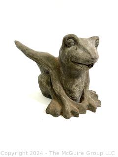 Cement Building Gargoyle Architectural Salvage Figure with Fountain Piping. 8" tall.