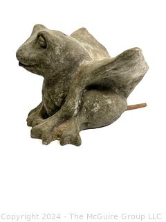 Cement Building Gargoyle Architectural Salvage Figure with Fountain Piping. 8" tall.