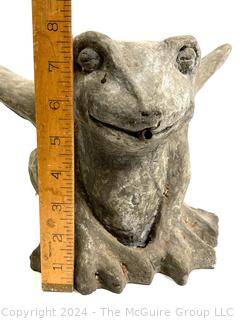 Cement Building Gargoyle Architectural Salvage Figure with Fountain Piping. 8" tall.