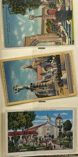 Collection of Vintage Linen Lithograph Postcards in Album