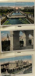 Collection of Vintage Linen Lithograph Postcards in Album