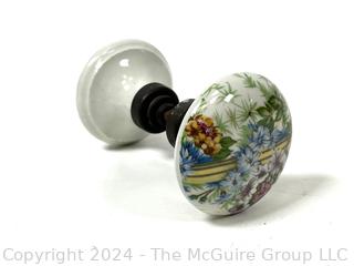 Victorian Hand Painted Porcelain Flower Door Knob