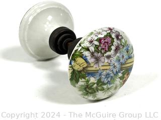 Victorian Hand Painted Porcelain Flower Door Knob