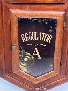 Regulator Wall Clock in Wood Case 