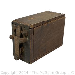 Early Ford Model T Car Battery in Wooden Box