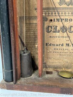 Edward M. Barnes Weight Driven Wooden Works Clock, Bristol Conn.