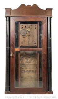 Edward M. Barnes Weight Driven Wooden Works Clock, Bristol Conn.