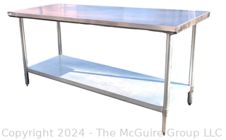 Commercial Stainless Steel Prep Table With Undershelf.  30" x 72" x 35" 