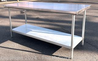 Commercial Stainless Steel Prep Table With Undershelf.  30" x 72" x 35" 