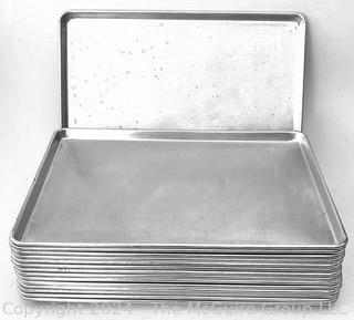 Fifteen (15) Full Size Commercial Heavy Duty Aluminum Baking Sheet or Pan. 18" x 26"