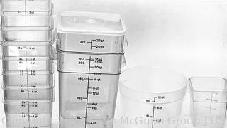 Commercial Clear Plastic Food Storage Prep Containers in Various Sizes