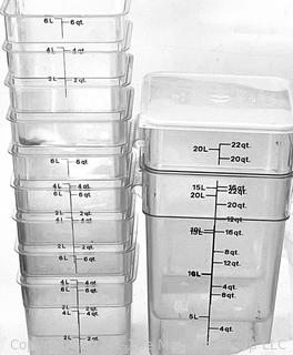 Commercial Clear Plastic Food Storage Prep Containers in Various Sizes