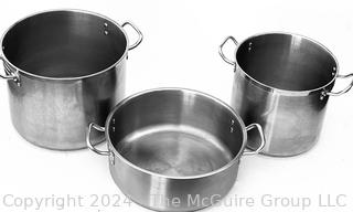 Three (3) WINCO Brand Stock Pots