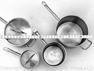 Four (4) WINCO Induction Pots & Pans