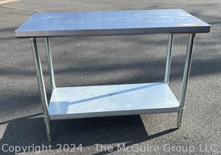 Commercial Stainless Steel Work Table with Shelf.  24" x 48" x 35" 