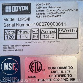 Doyton Proofer on Casters Model DP-341 S/N# 106070000611