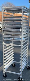 20 Pan Aluminum Mobile End Load Sheet Pan Rolling Rack. [Sheet Pans Not Included]