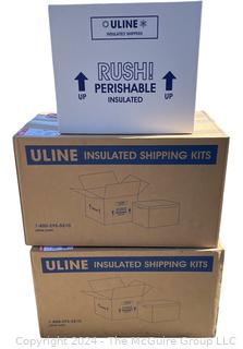 Three (3) Uline Insulated Shipping Kits, Unopened.