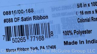 Thirty (30) Rolls of Morex Satin Ribbon. Various Colors and Widths.