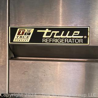 Stainless Steel True T-49 Commercial Full-Sized Side-by-Side 2-Door Refrigerator on Casters. 49 Cubic Feet . 57"D x 33"W x 82"H