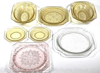 Seven (7) Pieces of Depression Glass 