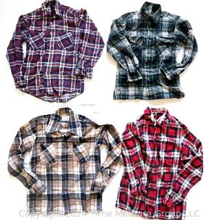 Four (4) Vintage Flannel Shirts in Various Sizes