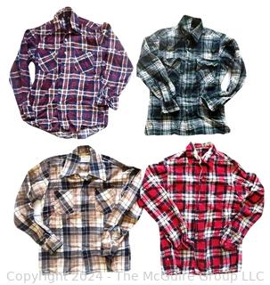 Four (4) Vintage Flannel Shirts in Various Sizes