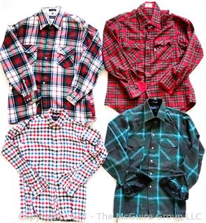 Four (4) Vintage Flannel Shirts in Various Sizes