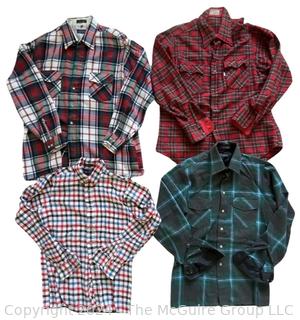 Four (4) Vintage Flannel Shirts in Various Sizes