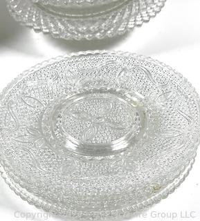 Collection of Clear Federal Glass in Diamond Point Pattern