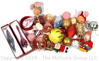 Collection of Vintage Christmas Ornament Including Glass