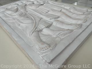 Heavy Bas Relief Plaster Cast of Choir Singers Signed on Back ARBAN. 20.5 x 30.5 x 2"