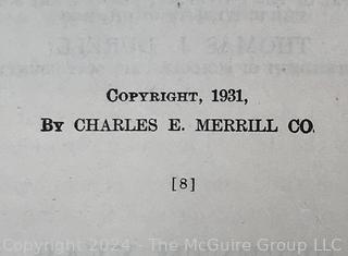 Four (4) Vintage Books Including Ariel Life of Shelley by Andre Maurois, Trans by D'Arcy, First Ed 1924, Early Math Primer, Shakespeare and Life Among the Savages