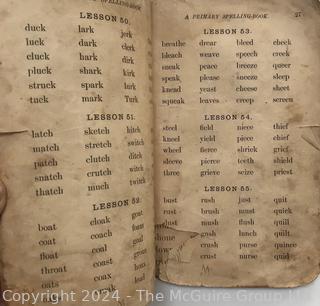 Eight (8) Books Including The Last Days of Pompeii by Sir E. Bulwer Lytton 1834, Spelling Primers, Drawing Books & Brownie Scouting