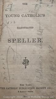 Eight (8) Books Including The Last Days of Pompeii by Sir E. Bulwer Lytton 1834, Spelling Primers, Drawing Books & Brownie Scouting