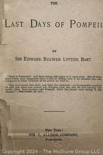 Eight (8) Books Including The Last Days of Pompeii by Sir E. Bulwer Lytton 1834, Spelling Primers, Drawing Books & Brownie Scouting